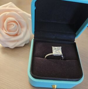 5 Carat Moissainte Princess Cut Ring